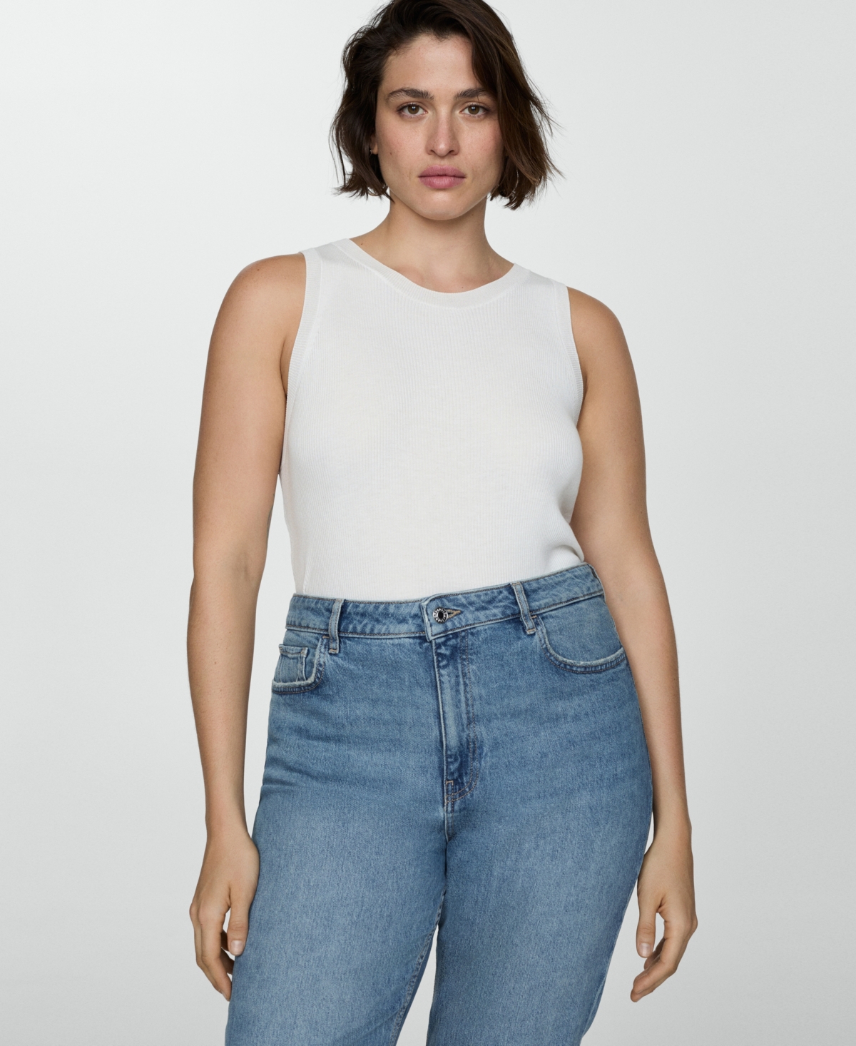 Shop Mango Women's Medium-rise Flared Jeans In Medium Blue