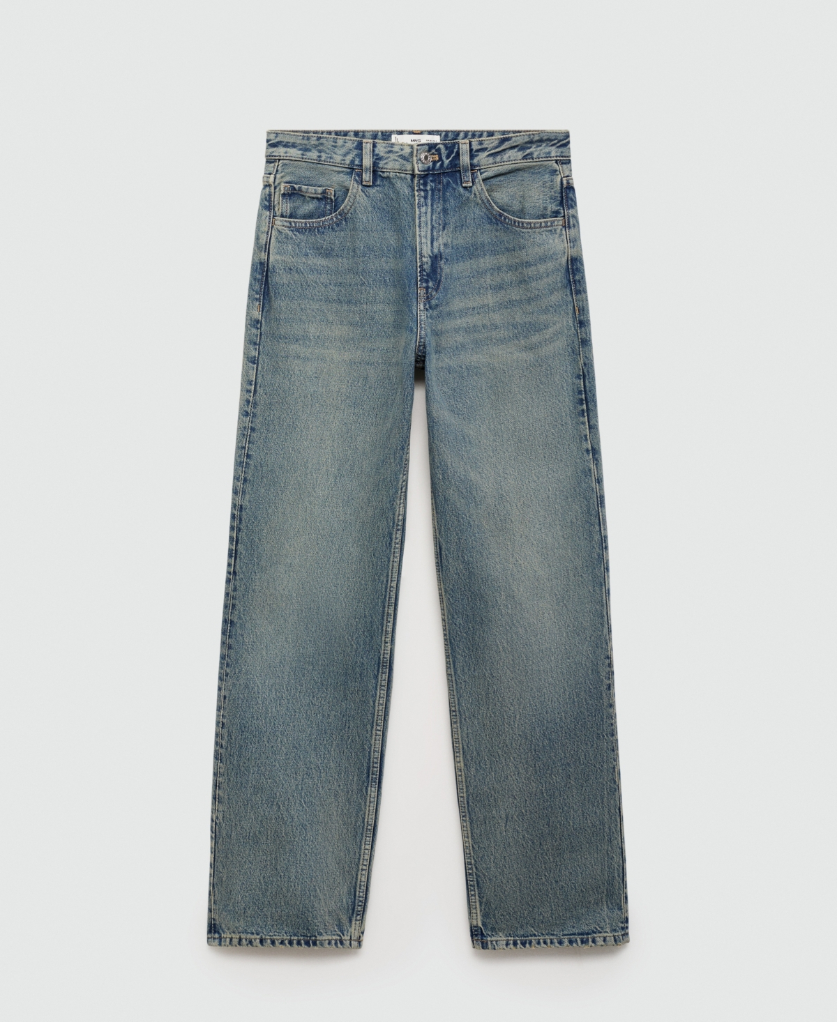 Mango Women's Mid-rise Straight Jeans In Medium Blue
