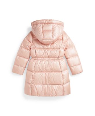 Polo Ralph Lauren Big Girls Metallic Down Hooded Long Jacket - Macy's