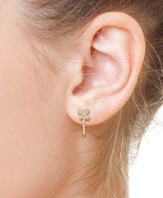 EFFY&reg; Diamond Flower Pav&eacute; Hoop Earrings (5/8 ct. t.w.) in 14k Gold