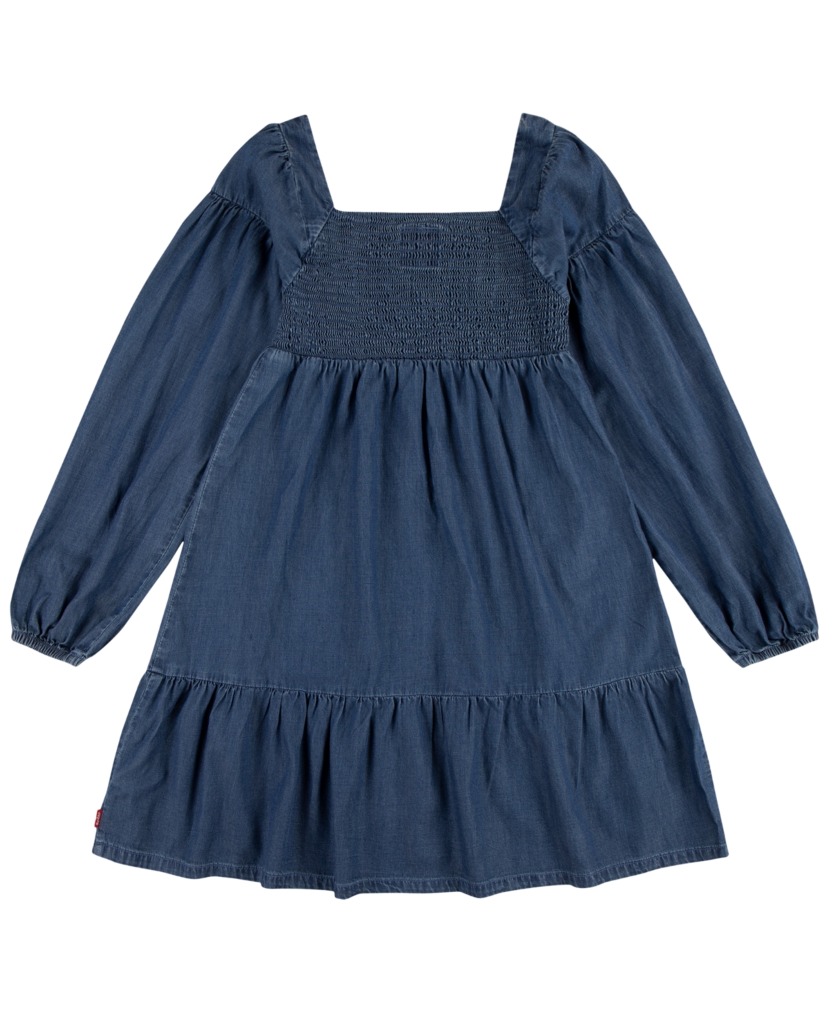 LEVI'S BIG GIRLS LONG SLEEVE SMOCKED TOP DRESS 