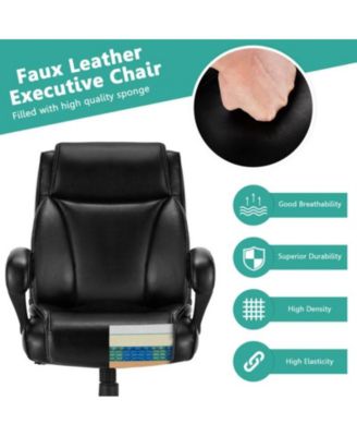 400 Pounds Big and Tall Adjustable High Back Leather Office Chair