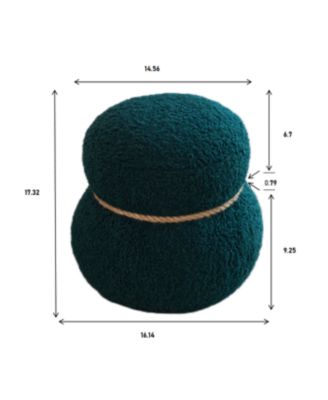 Dark Green Snowman Stool with Plush Cushion