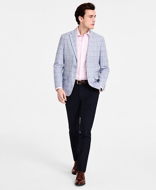 alfani Tommy Hilfiger Men's Modern-Fit Plaid Sport Coat Men's Fashion & Accessories