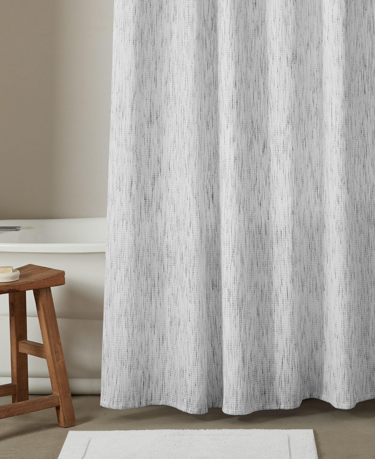 CALVIN KLEIN SPECKLED WAFFLE SHOWER CURTAIN, 70" X 72" 