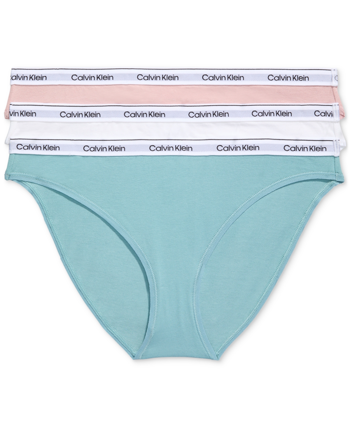 Calvin Klein Women's 3-Pk. Modern Logo Low-Rise Bikini Underwear  -lilac Sugar/white