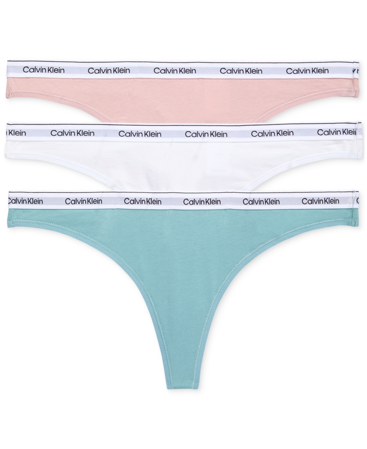 Calvin Klein Women's Modern Logo 3-pack Thong Underwear Qd5209 In Pym Subdue