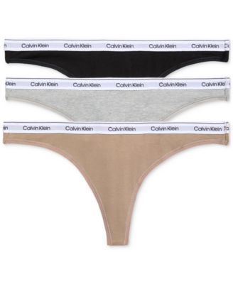 Calvin Klein - Women's 3-Pk. Modern Logo Low-Rise Thong Underwear
