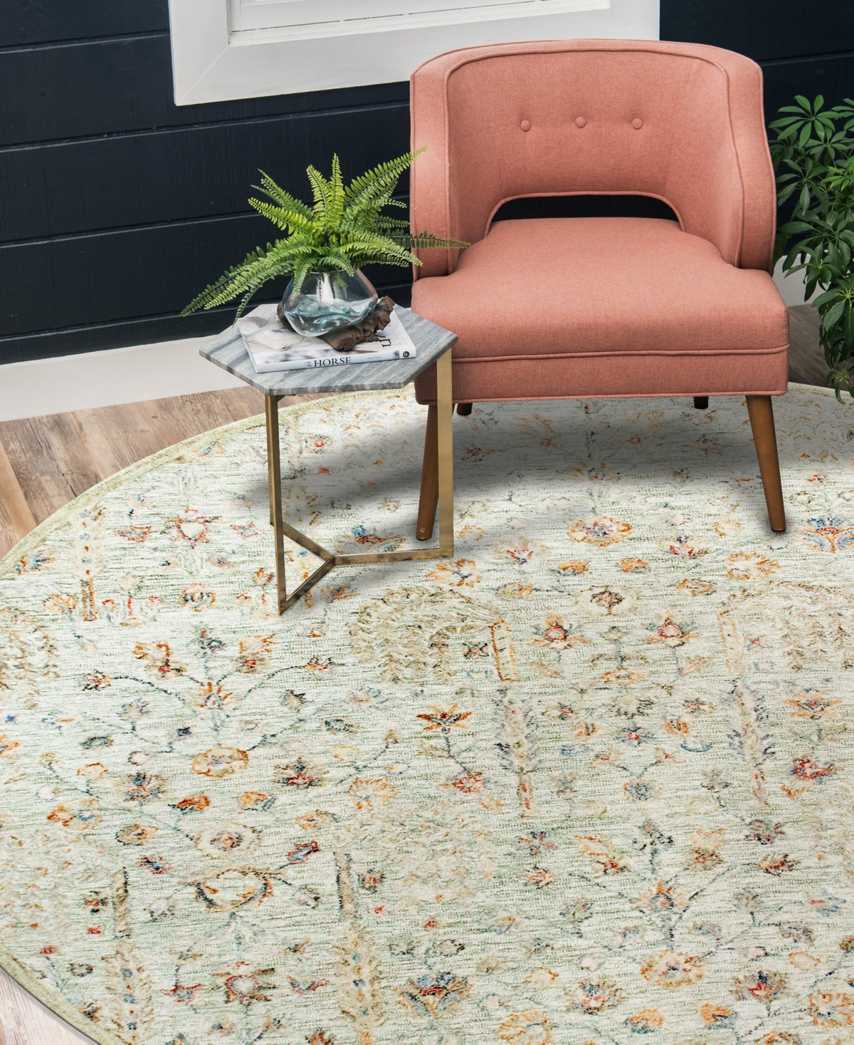 Lr Home Vintage Vinta-81922 8'6''x8'6'' Round Area Rug In Sage