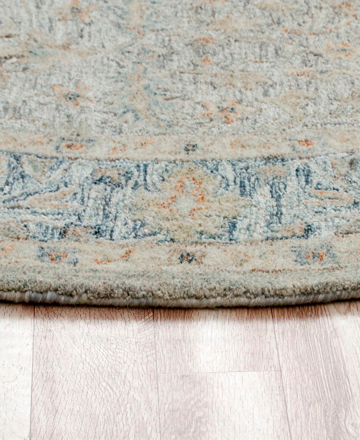Lr Home Vintage Vinta-81924 8'6''x8'6'' Round Area Rug In Ivory Blue