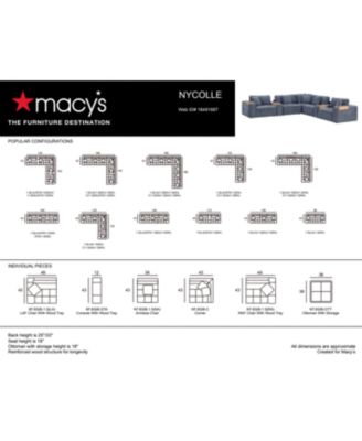 Nycolle 6-Pc. Modular Fabric L-Shape Sectional at Macy's