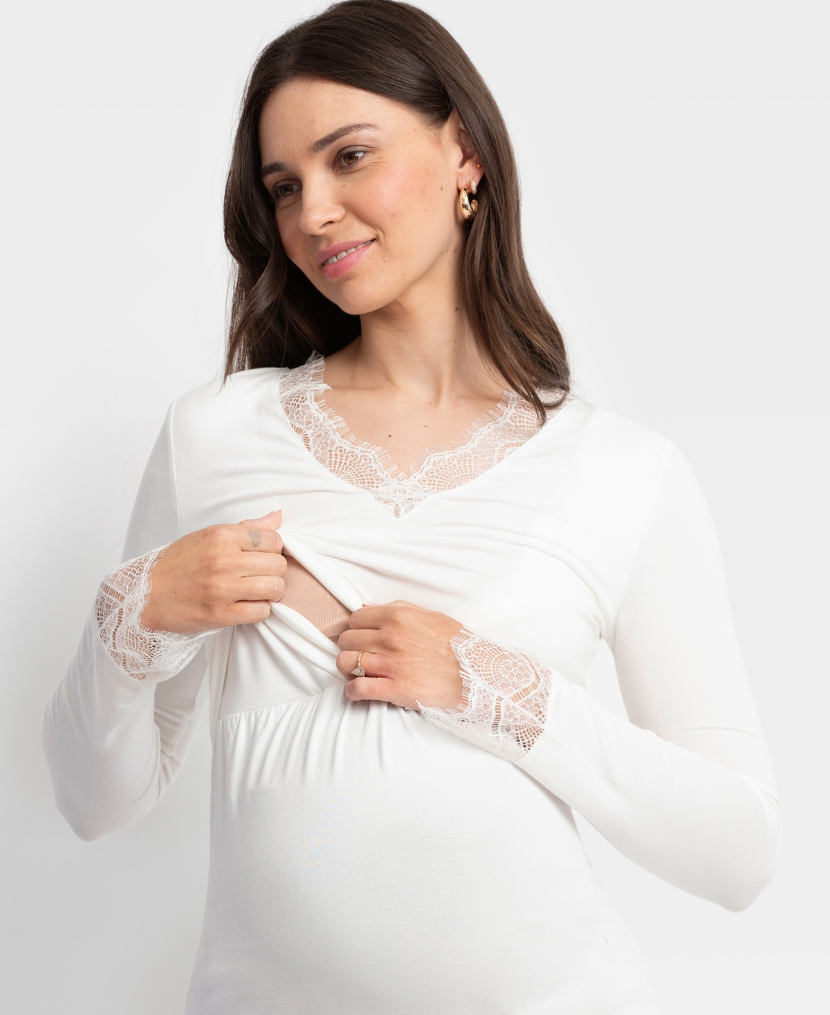 SERAPHINE WOMEN'S LACE TRIM JERSEY TOP 