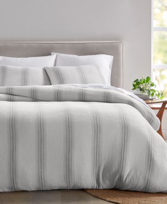 CLOSEOUT! Artisanal Stripe 3-Pc. Comforter Set, Full/Queen, Exclusively at Macy’s