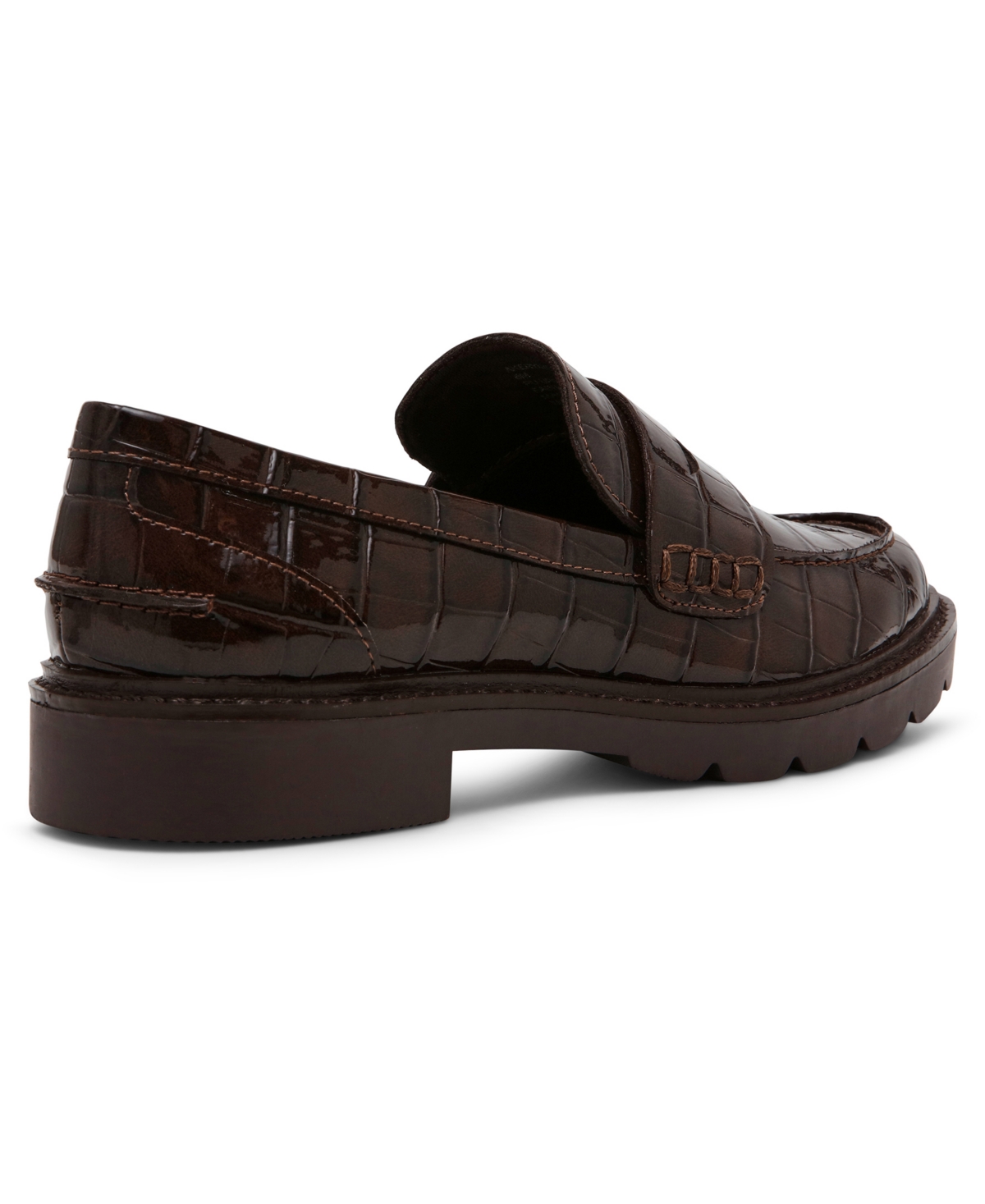 Anne Klein Eryn Womens Padded Insole Patent Loafers In Brown Croc