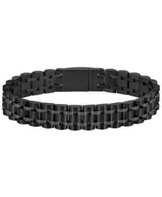 Men's Owan Ionic Plated Black Steel Bracelet