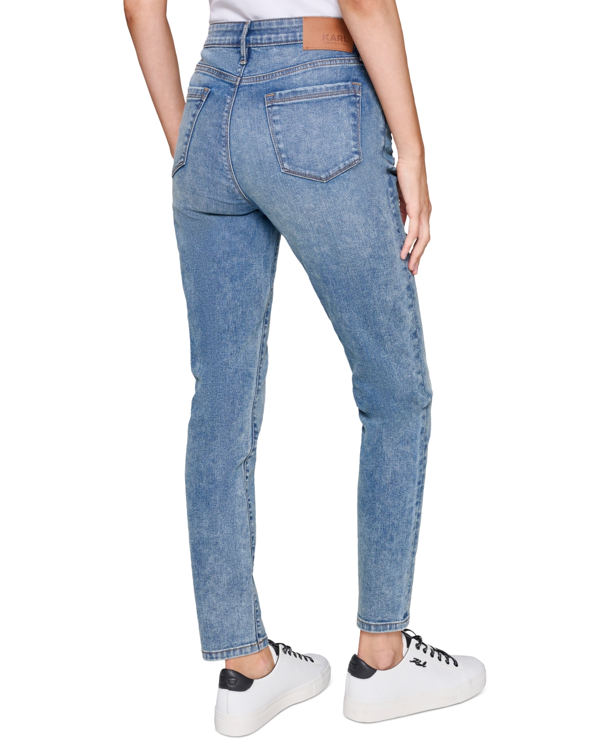 Karl Lagerfeld Paris Petite Super-Stretch Motif Jeans