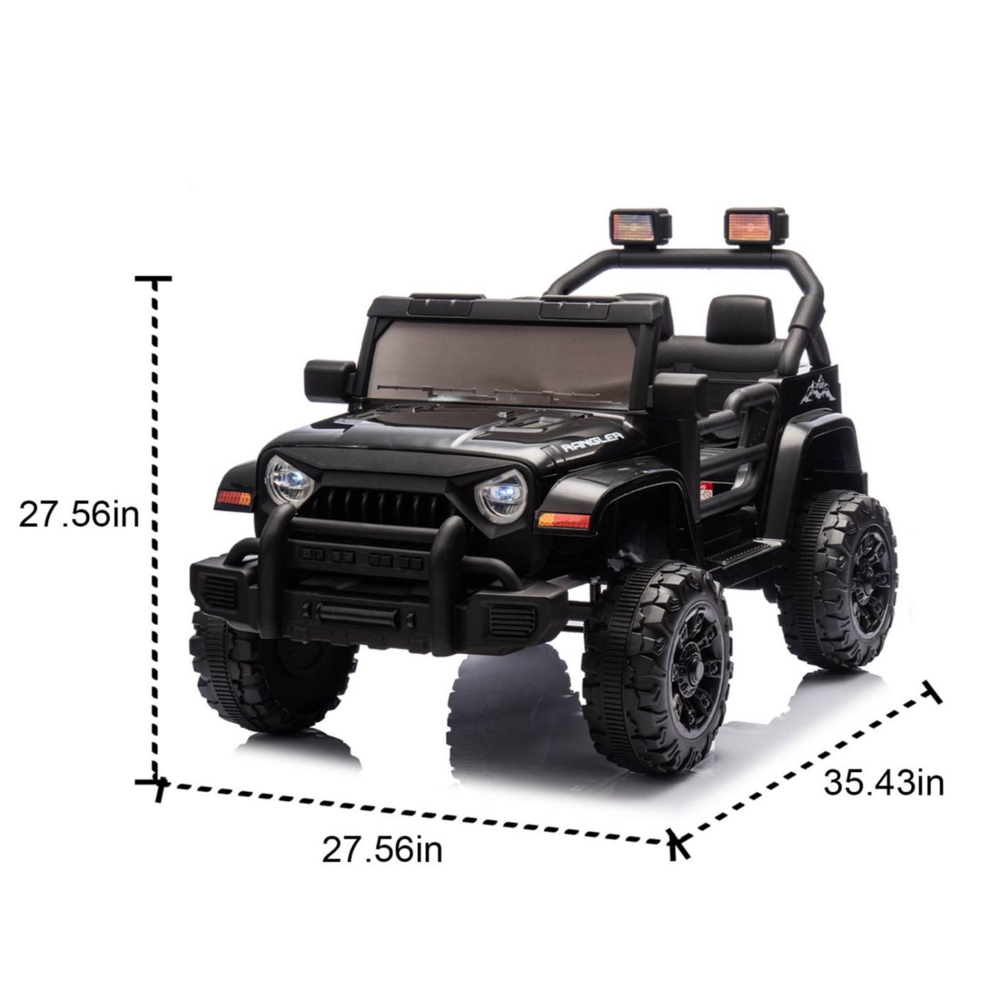 Детская игрушка Streamdale Furniture Streamdale 12V Kids Electric Ride-On Car w/ Remote, Music, Suspension, Headlights, цвет: Чёрный — фото 4
