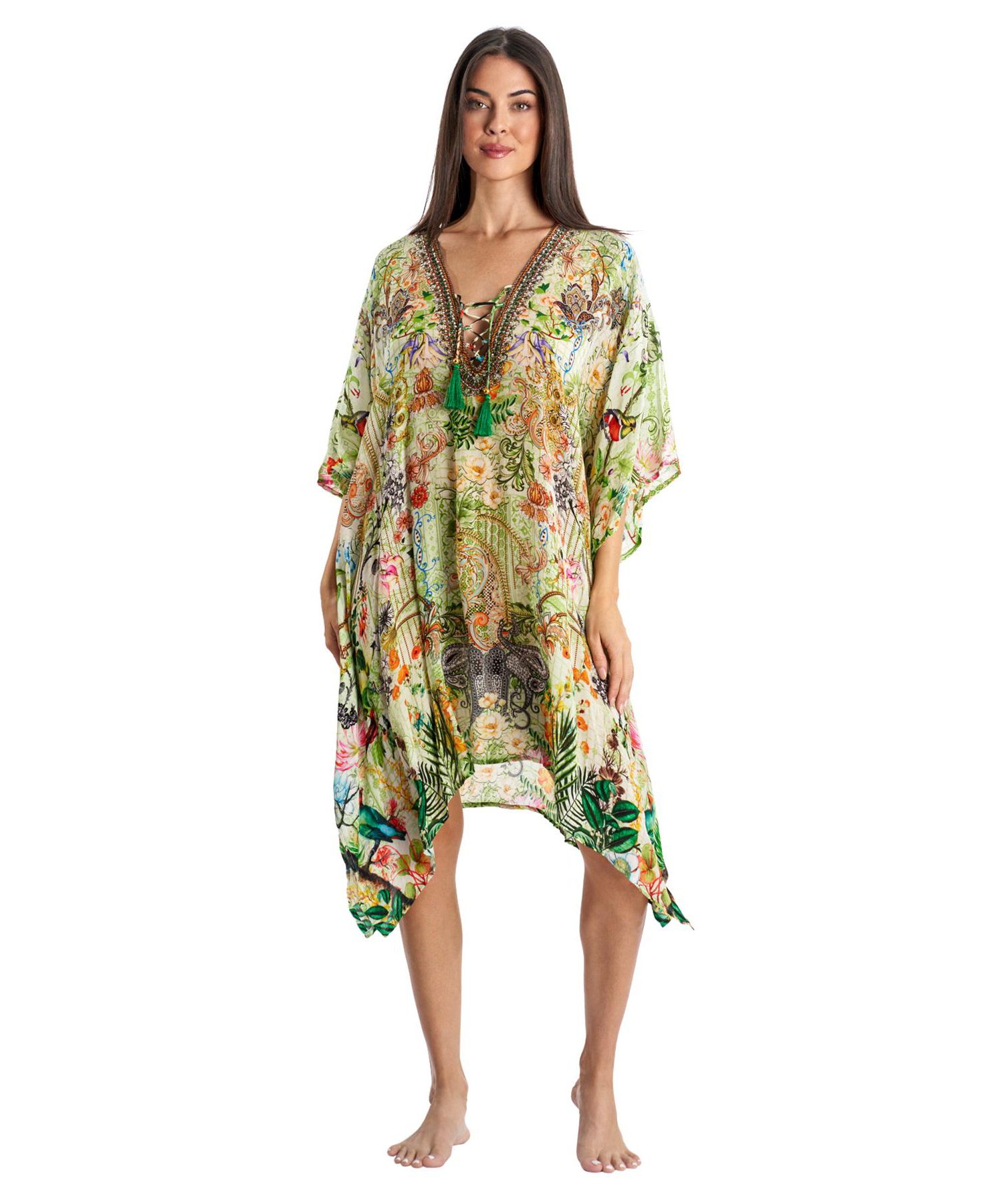 Women's V-neck Short Kaftan Dress