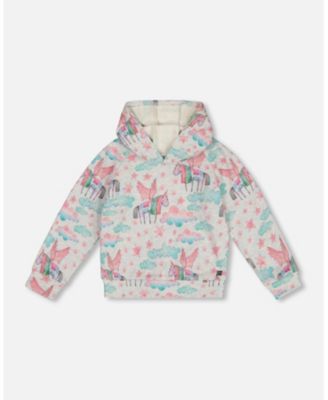 Printed Shiny French Terry Hoodie Gray Mix Printed Unicorn Printed Shiny French Terry Hoodie Gray Mix Printed Unicorn