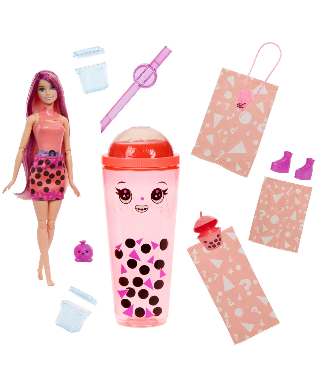 Barbie Pop Reveal Bubble Mango Mochi Scented Tea Series with Doll Accessories Set - Multi-color