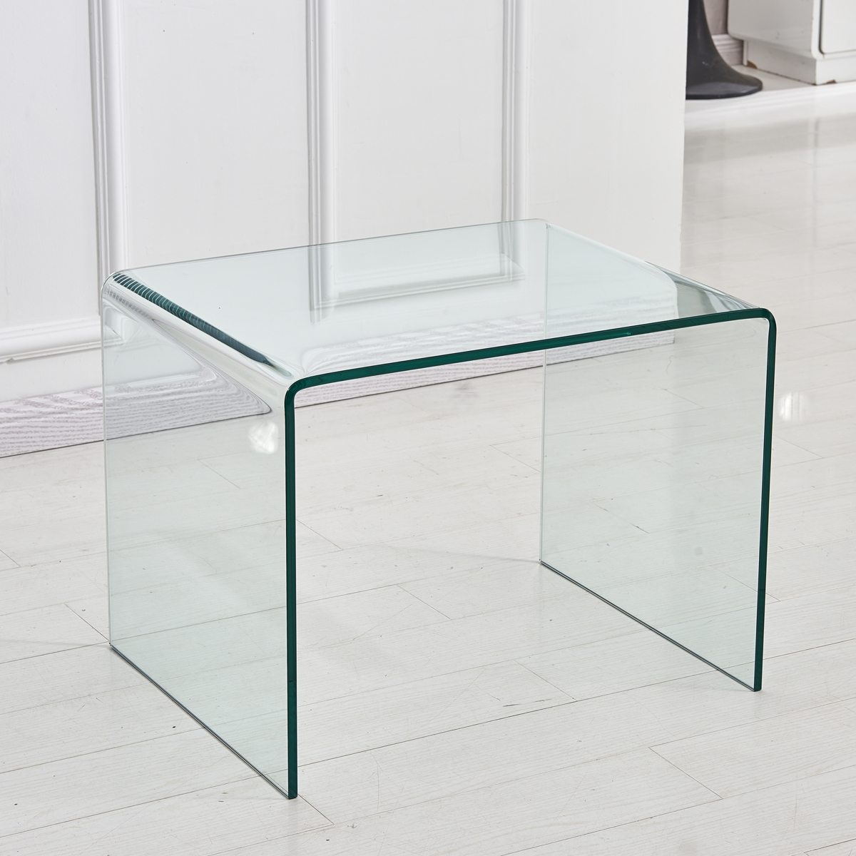 Streamdale Furniture Clear Glass Side & End Table, Tempered Glass End Table Coffee Table