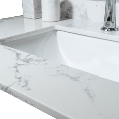 37 Inch Bathroom Vanity Top Stone Carrara New Style Tops With Rectangle Undermount
