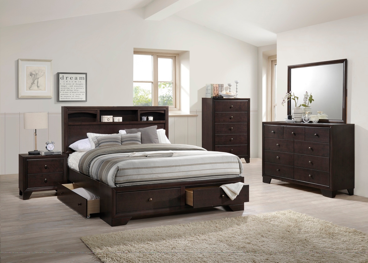 Streamdale Modern Bedroom Nightstand Brown Drawers Bedside Table Rubberwood