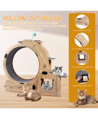 6-in-1 Cat Wheel Exercise, House, Shelf, Bowl, Treadmill