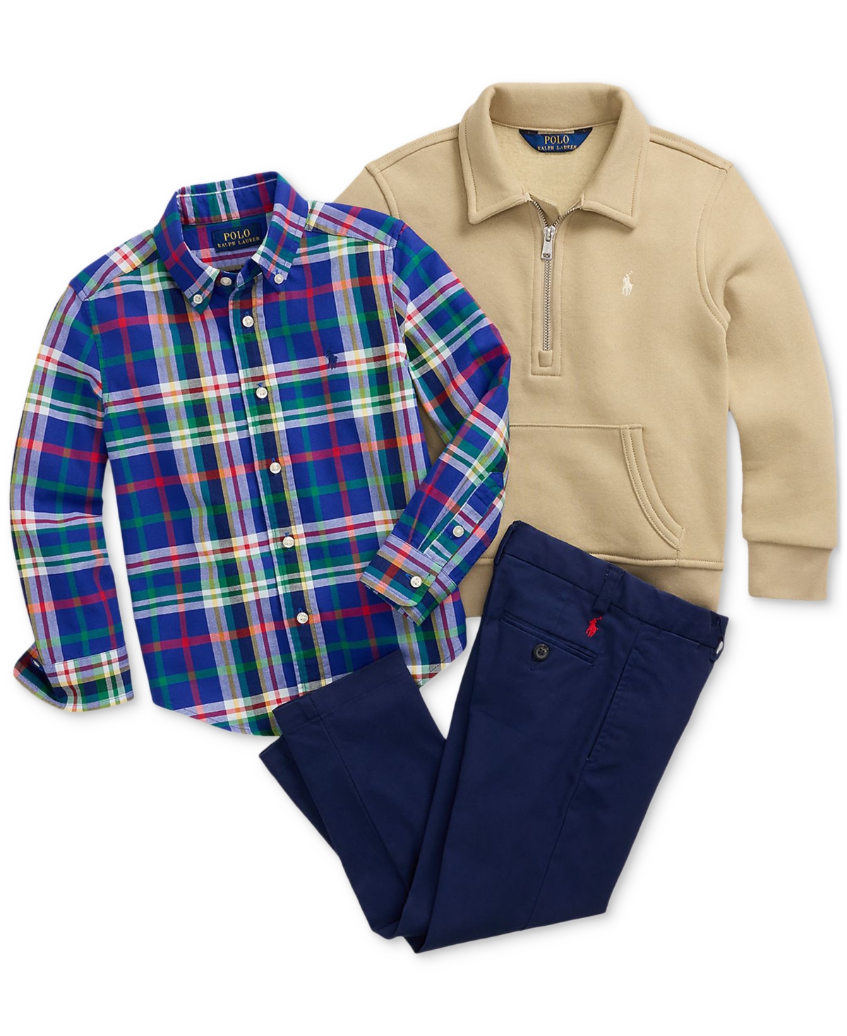 Polo Ralph Lauren Toddler and Little Boys Plaid Cotton Oxford Shirt
