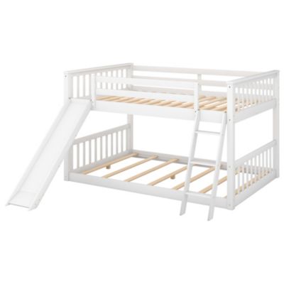 Streamdale Full Over Full Bunk Bed With Convertible Slide And Ladder