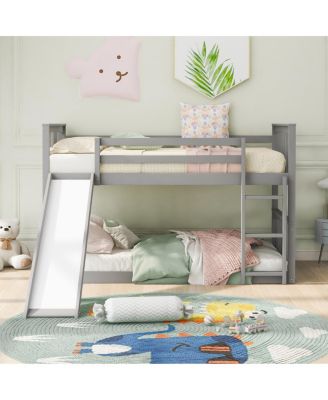 Twin Over Twin Bunk Bed With Slide And Ladder