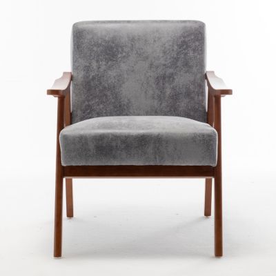 Mid-Century Velvet & Wood Accent Chair for Comfort and Style