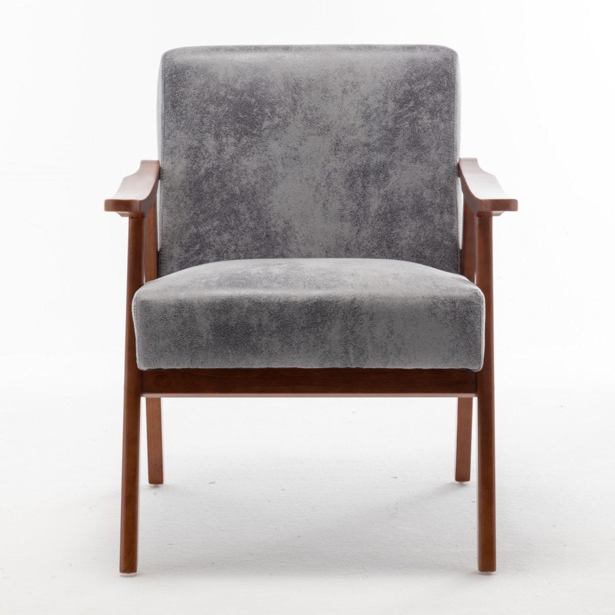 Simplie Fun Mid-Century Velvet & Wood Accent Chair for Comfort and Style