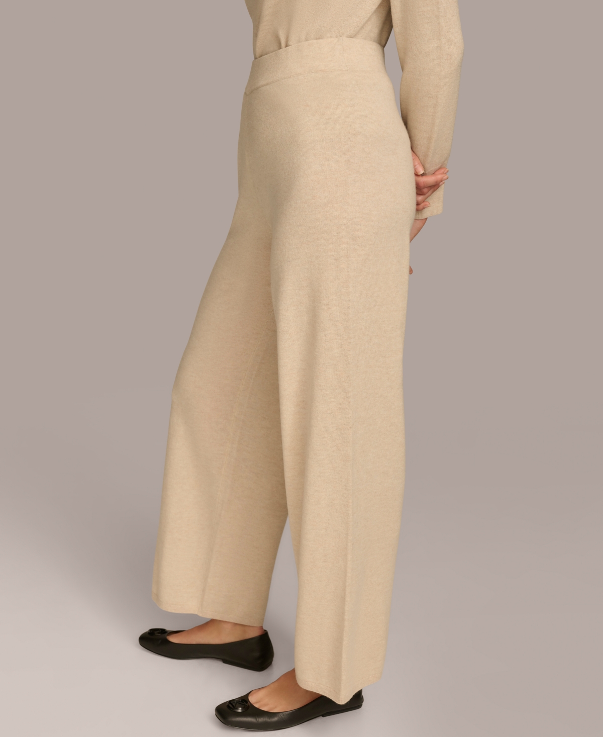 Donna Karan New York Women's Cashmere-Blend Wide-Leg Pants