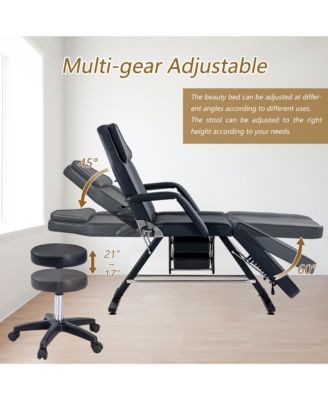 3-Section Salon Chair with Trays & Stool