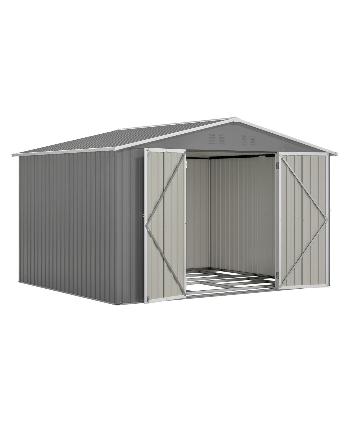 Streamdale 10x8FT All-Weather Metal Storage Shed with Lockable Doors
