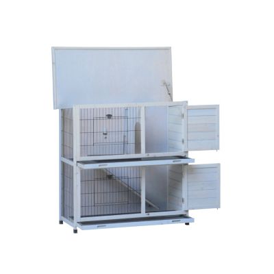Streamdale 2-Story Outdoor Rabbit Hutch with Run & Removable Trays