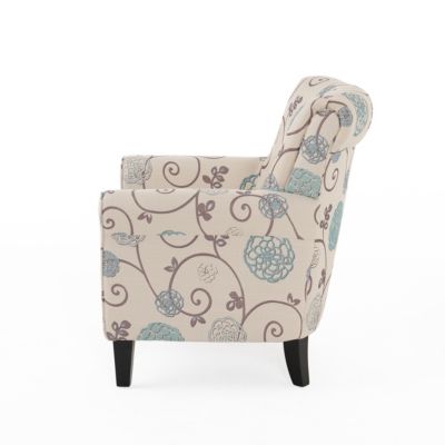 Streamdale Charming Contemporary Floral Club Chair with Tapered Birch Legs