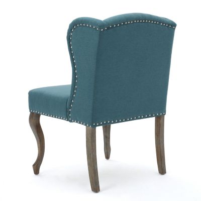 Classic Wingback Chair with Stylish Buttons and Studded Accents