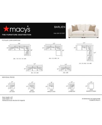 MACY'S BARLIEN MODULAR FABRIC SECTIONAL COLLECTION CREATED FOR MACYS 
