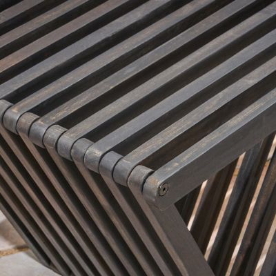 Modern Acacia Wood Bench with Open Slat Design for Outdoor Spaces
