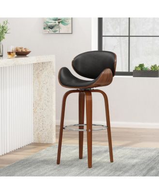 Mid-Century Modern Swivel Bar Stools in Midnight