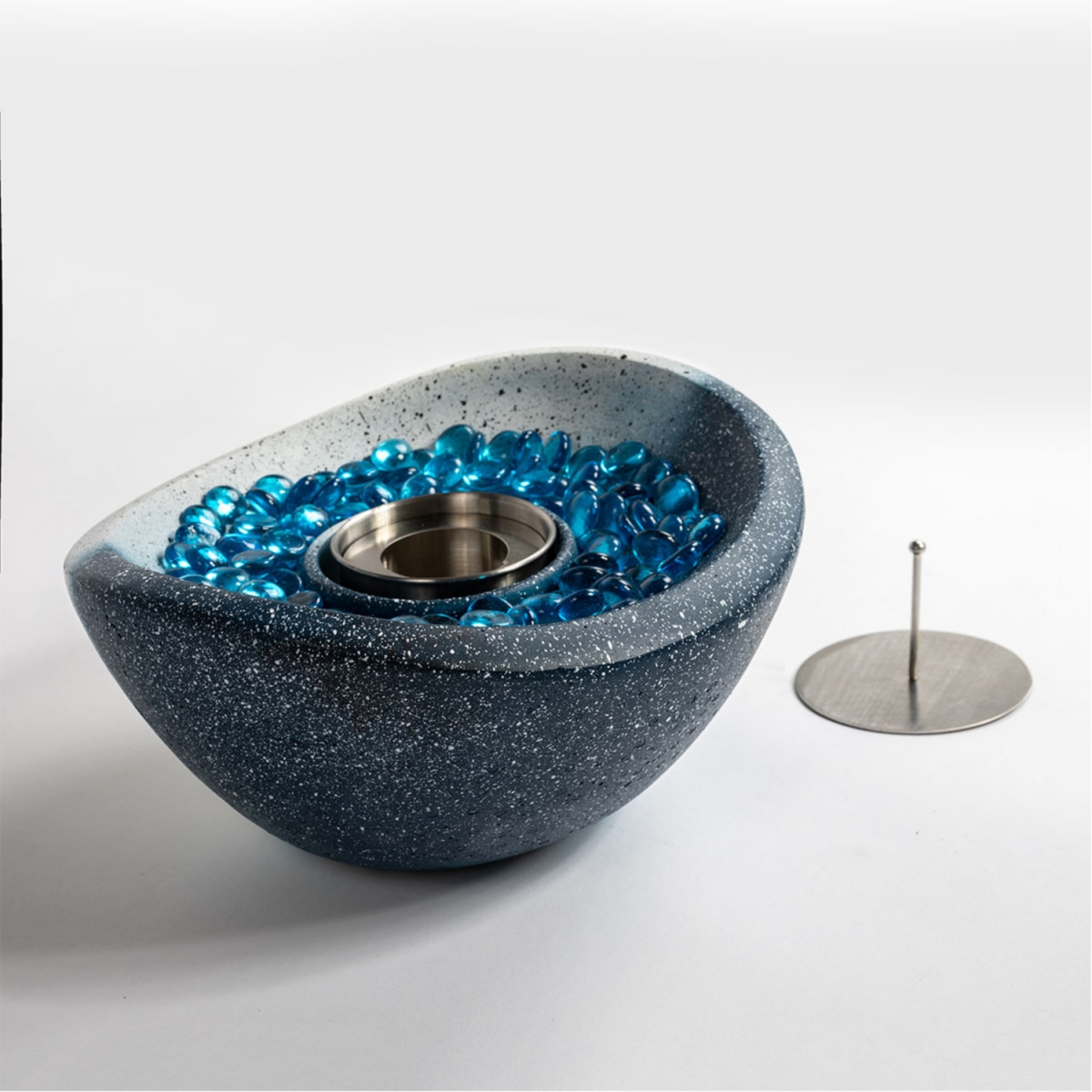 Streamdale Furniture Portable Mixed Color Fire Pit for Indoor & Outdoor Use - White+blue