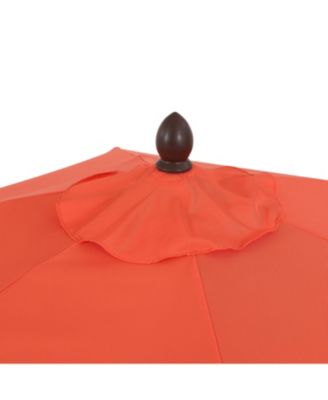 9ft Tassel Market Patio Umbrella Auto-Tilt, Crank, Wind Vent UV Protection