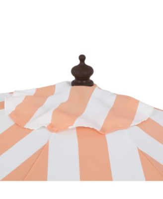 9ft Half Market Umbrella, Scalloped Fringe, Crank, Button Tilt, UV Protection