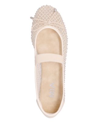 Women's Unica Mary-Jane Rhinestone Mesh Flats