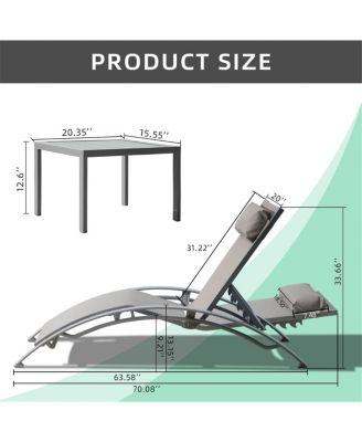 Streamdale Adjustable 3-Piece Outdoor Chaise Lounge Set