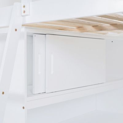 Full Size Loft Bed with Desk and Shelf