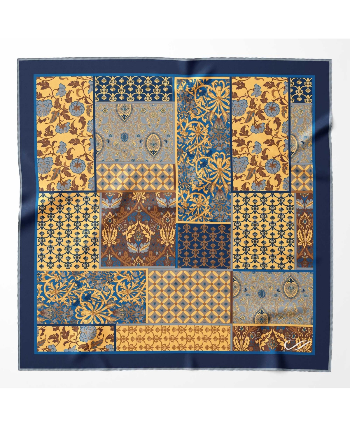 Elizabetta Men's Napoli - Hand Rolled Silk Neckerchief for Men - Yellow and blue