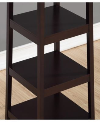 Coat Rack w/ 3-Tier Storage Shelves in Espresso Finish